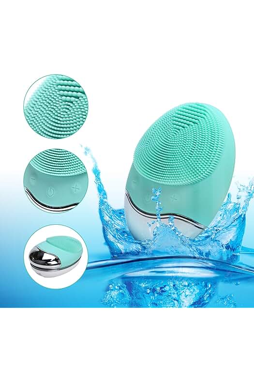 Cepillo Facial de Silicona para Limpieza Profunda de Piel - Resistente al Agua (Verde)