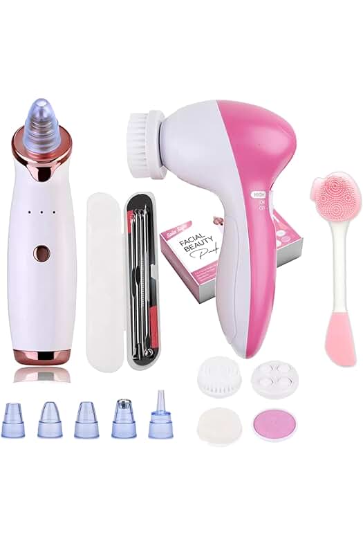 Cepillo facial eléctrico para limpieza facial profunda y succionador de puntos negros.