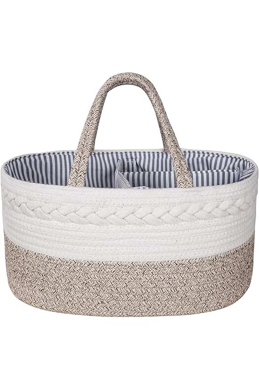 Cesta organizadora de pañales para bebé - Práctico y versátil almacenamiento para pañales y accesorios.