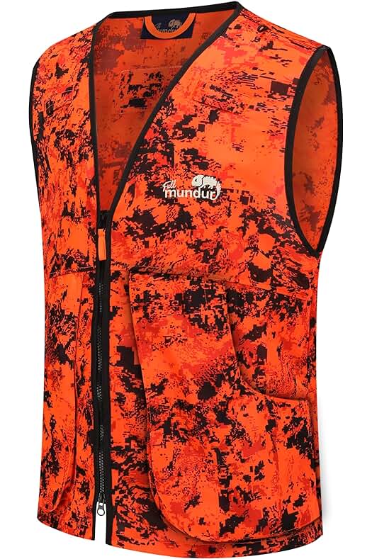 Chaleco de Caza Blaze Camo Naranja - Chaleco de Seguridad Ligero con Bolsillos Múltiples