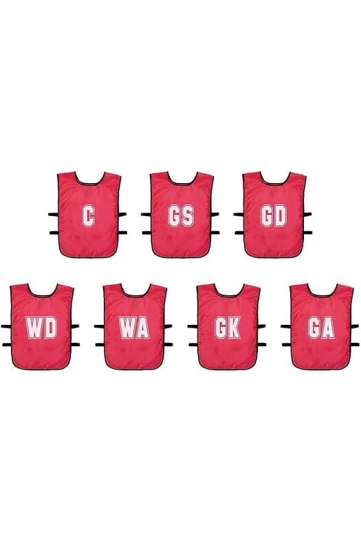 Chaleco de entrenamiento de netball de malla de precisión para jóvenes y adultos (paquete de 7).