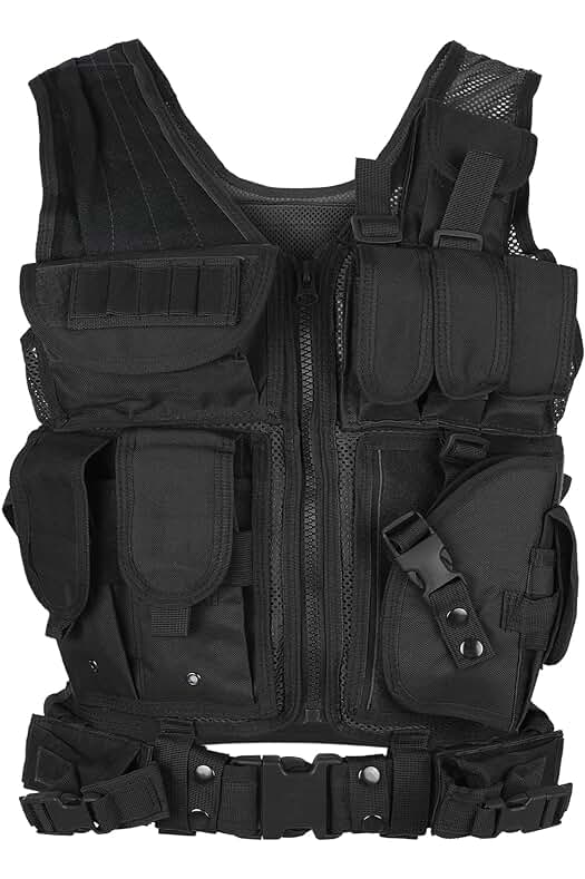 Chaleco Táctico Militar de Poliéster para Airsoft, Caza y Excursiones al Aire Libre.