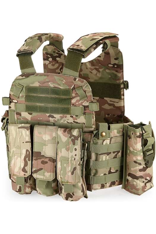 Chaleco táctico modular para caza con bolsillo de hidratación - Lixada Outdoor