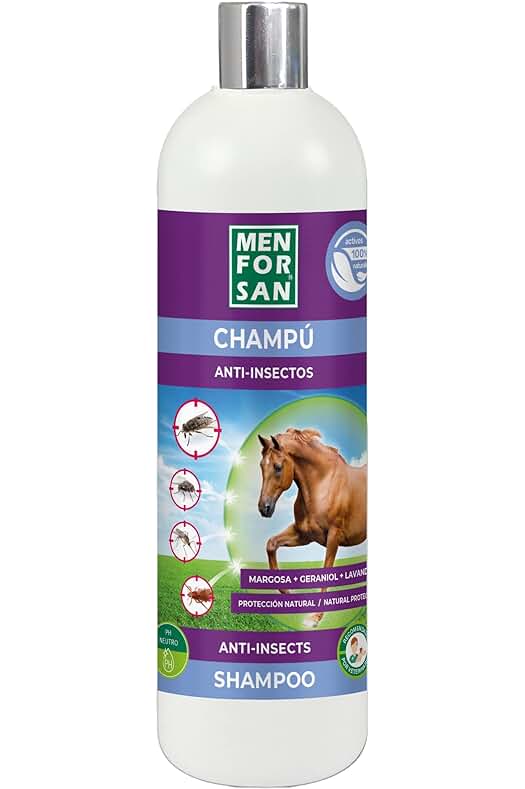Champú Anti-Insectos para Caballos: Protección Efectiva contra Insectos con Margosa, Geraniol y Lavandino - 1L