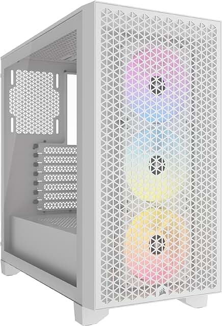 Chasis para PC Corsair 3000D RGB Airflow - Blanco - Diseño de Gran Caudal de Aire