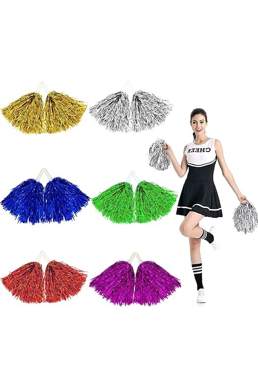 Cheerleader Pom Poms Set - Vibrant Colors for Kids, Dance, and Team Spirit