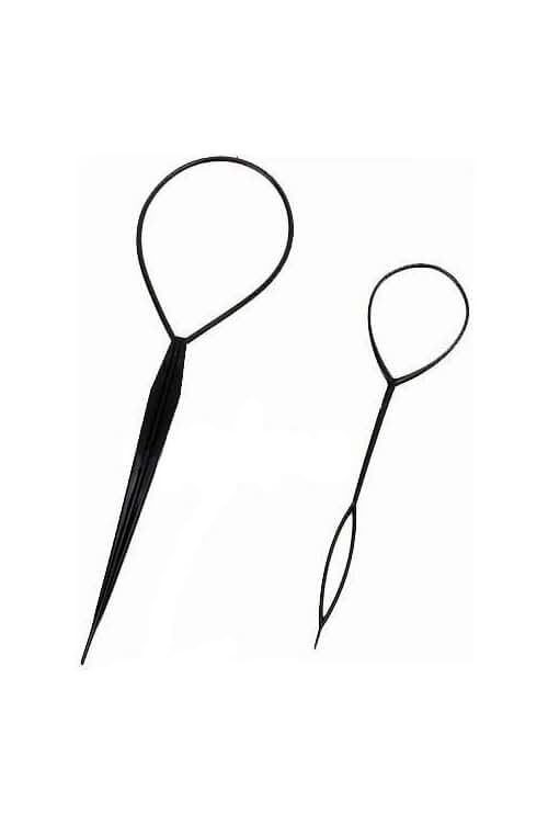 Cinta para el pelo Bonamart: accesorio negro para mujer que ayuda a peinar y hacer moños.