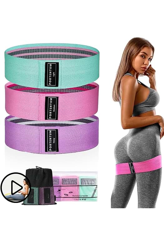 Cintas elásticas para musculación: Set de 3 bandas antideslizantes con resistencia ajustable.