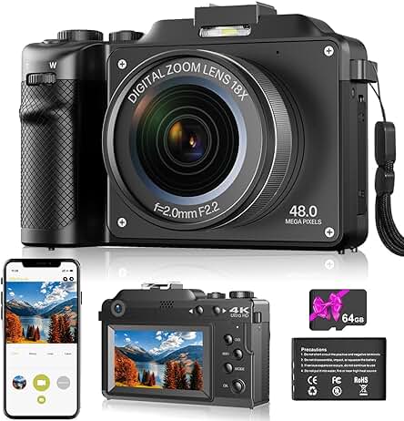 Cámara compacta 4K: Captura impresionantes imágenes y vídeos en alta resolución.