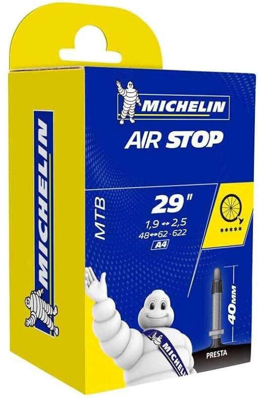 Cámara de bicicleta Michelin Presta 29x2.00, resistente y duradera.