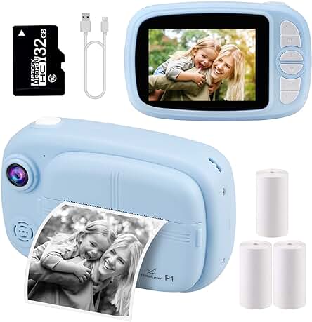 Cámara de Fotos Instantánea para Niños con Pantalla y Regalos Incluidos