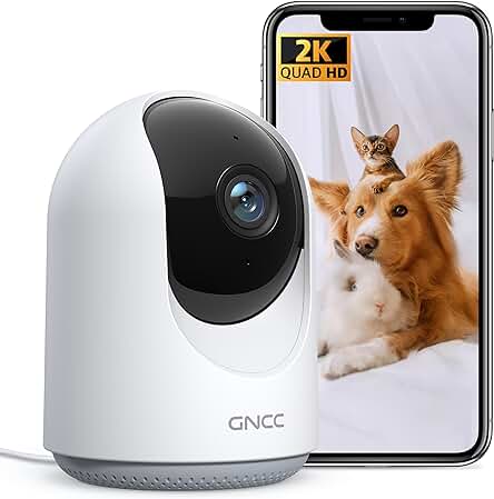 Cámara de seguridad inalámbrica con PTZ de 360°, detección inteligente y audio bidireccional.