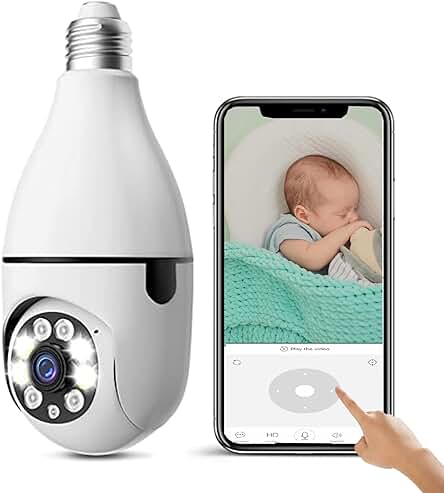 Cámara de seguridad inteligente con visión nocturna y detección de movimiento para interiores y exteriores.