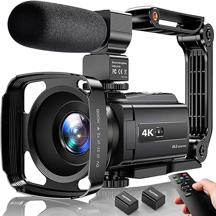Cámara de Video 4K de Alta Definición con Zoom Digital y Visión Nocturna.