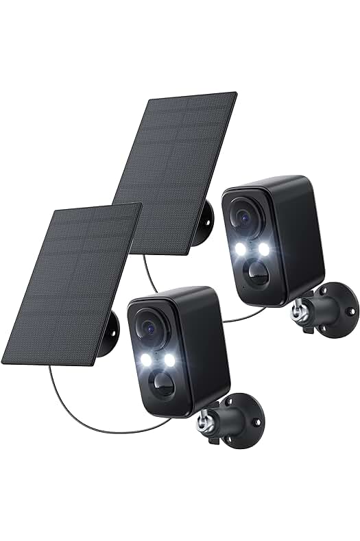 Cámara de vigilancia WiFi exterior con panel solar: protección continua y visión nocturna.