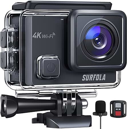 Cámara Deportiva 4K WiFi - Sumergible 40M, Antivibración, Gran Angular, Remoto, Micrófono Externo