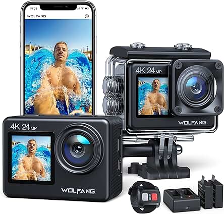 Cámara Deportiva 4K WiFi Sumergible 40M con Control Remoto y Accesorios