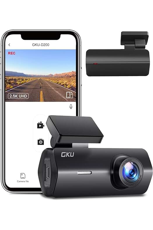 Cámara para Coche WiFi con Full HD 2.5K, Visión Nocturna y Grabación en Bucle