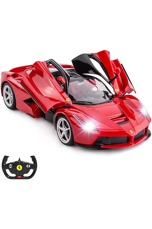 Coche de control remoto Ferrari LaFerrari 1:14 - Coche de juguete RC rojo para niños y adultos