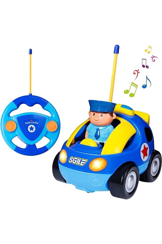 Coche de Policía Teledirigido con Música y Luces para Niños de 18 Meses+