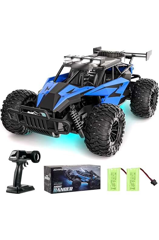 Coche teledirigido ACAMMZAR AT2: 2WD RC con velocidad de 20+Km/h y 2 baterías incluidas.