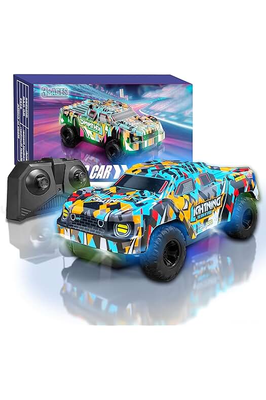 Coche Teledirigido para Niños - Mini RC con Batería Recargable, Luces y 2 Velocidades