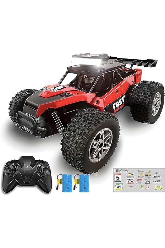 Coche Teledirigido RC KINSAM con Luces y Acelerador Proporcional para Niños de 6-16 Años