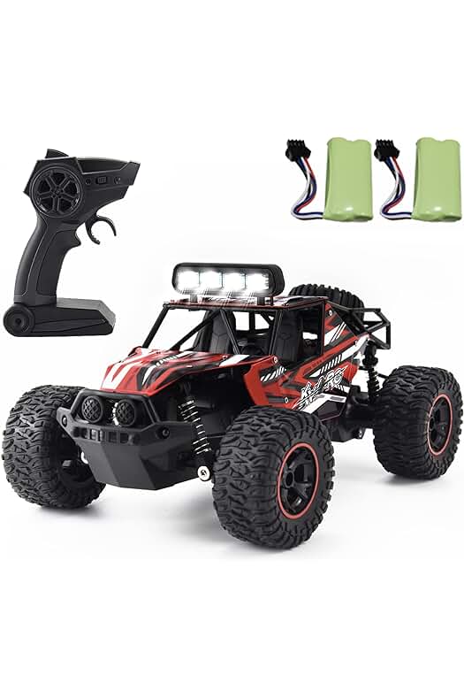 Coche teledirigido todo terreno con luces LED, ideal para niños y adultos