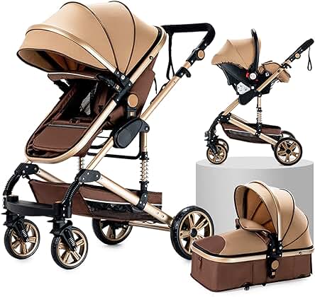 Cochecito de bebé multifuncional con capazo, silla de paseo y carrito - ¡Todo en uno!