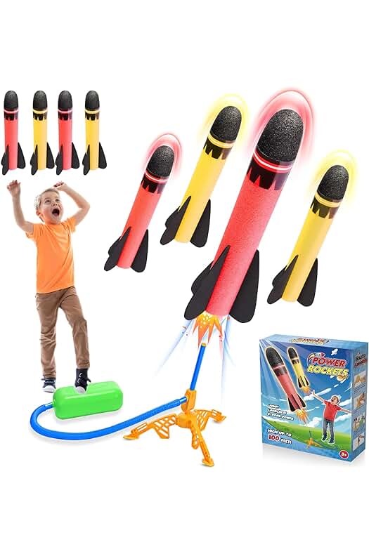 Cohete de Juguete para Niños: Divertido Juego de Exterior para Regalos de Cumpleaños y Navidad