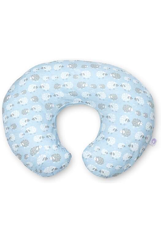 Cojín de lactancia ergonómico para bebés de 0+ meses con forma indeformable - Azul Ovenitas.