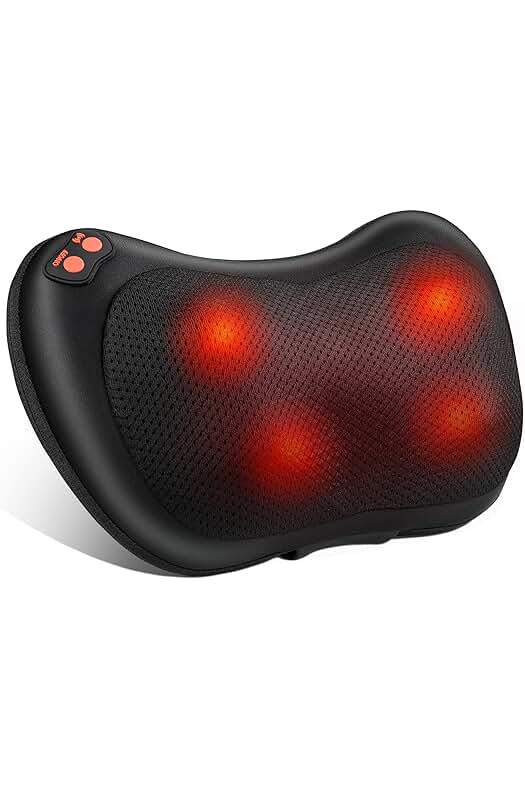 Cojín de Masaje Shiatsu Eléctrico: Alivia el Dolor Muscular en Cuello, Hombros, Espalda, Piernas y Pies.