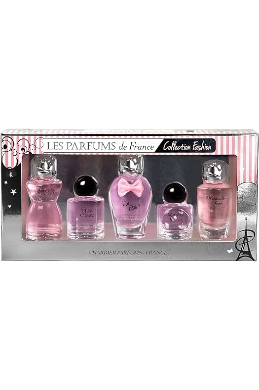 Colección de Miniaturas de Perfumes de Moda Charrier Parfums De Francia en Plateado 49ml.