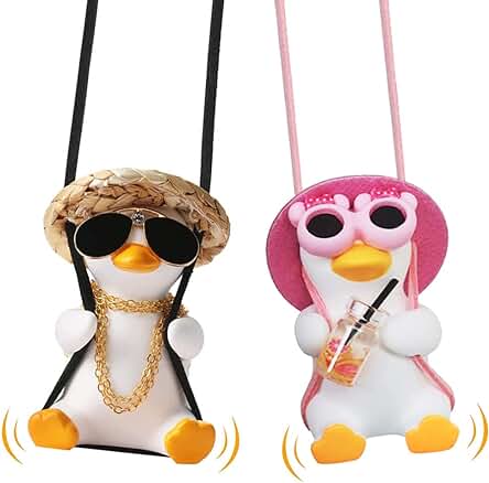 Colgante de pato oscilante para coche: adorno divertido para personalizar tu interior de coche