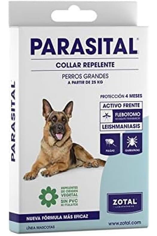 Collar antiparasitario Zotal de 75 cm para perros grandes - Protección total contra parásitos.