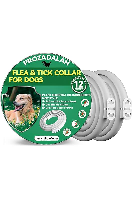 Collar Antipulgas Duradero para Perros, Protección Efectiva contra Pulgas y Garrapatas durante 12 Meses.