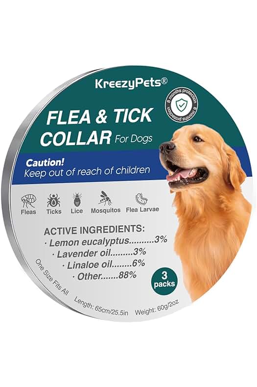 Collar antipulgas para perros: Protección efectiva contra pulgas y garrapatas con ingredientes naturales y diseño impermeable.