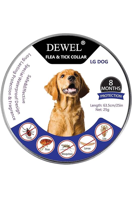 Collar antipulgas y garrapatas para mascotas con 8 meses de protección.