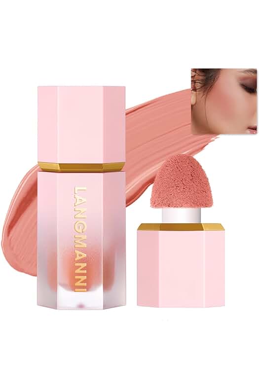 Colorete líquido en gel de larga duración y aspecto natural para mejillas.