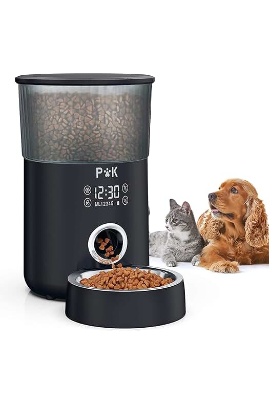 Comedero Automático Gato M-80: Alimentación programable y grabación de voz para tu felino.