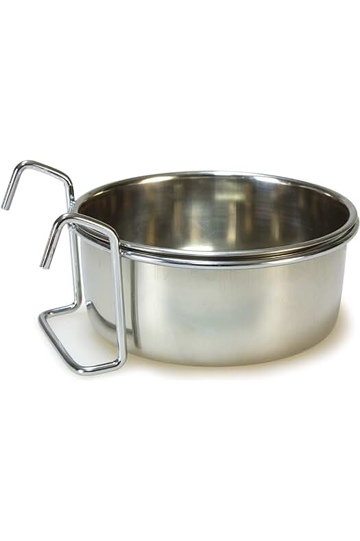 Comedero para pájaros de acero inoxidable con gancho - 150 ml.