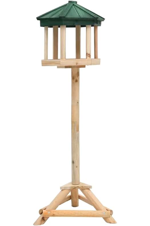 Comedero para pájaros de pie con diseño anti-ardilla para jardín y balcón.