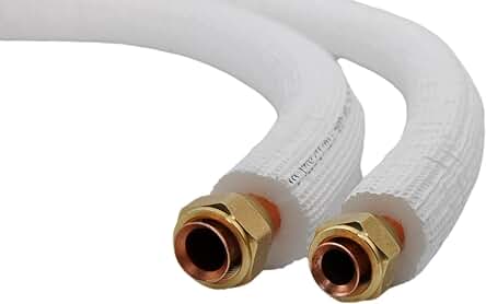 Conducto refrigerante preaislado para aire acondicionado dividido, compatible con gases refrigerantes R32, R410A y R407C.