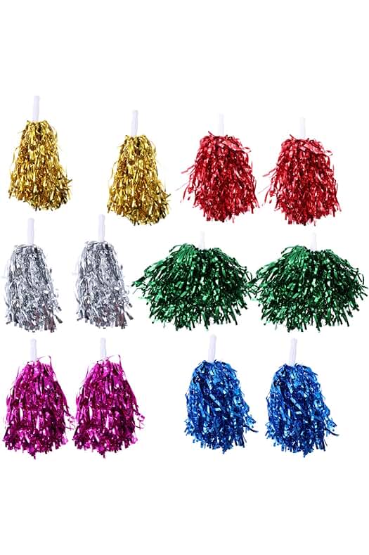 Conjunto de 12 Pompones de Cheerleading para Eventos Deportivos y Animación