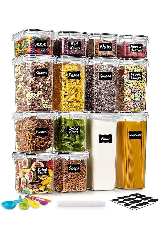 Conjunto de 14 Contenedores Herméticos para Alimentos, Ideales para Organizar tu Cocina