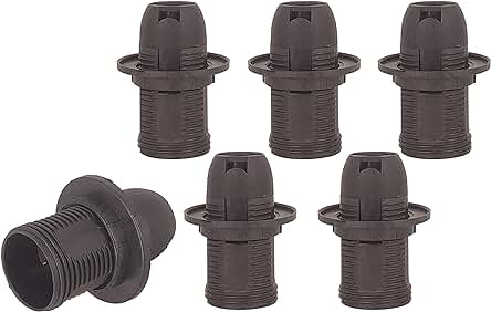 Conjunto de 6 Portalámparas E14 en negro con garantía de 5 años