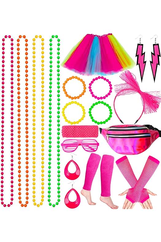 Conjunto de Accesorios Retro de los 80 para Disfraces de Fiesta de Cosplay.