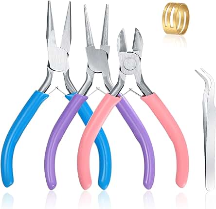 Conjunto de Alicates Profesionales para Bisutería Joyería con Corte, Punta de Aguja y Cadena.