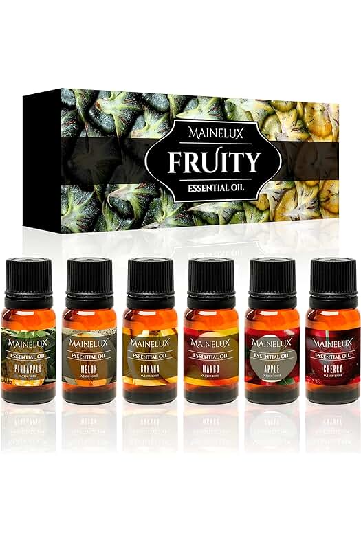 Conjunto de Aromas Frutales para Humidificador MAINELUX - Aceites Esenciales 100% Naturales (6x10ml)