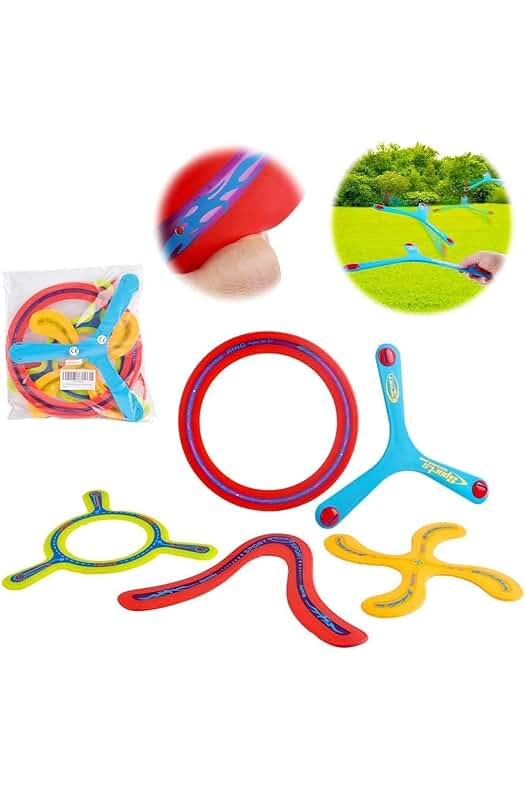 Conjunto de Boomerang Colorido para Niños y Familias: ¡Diviértete al Aire Libre con Deportes Activos!